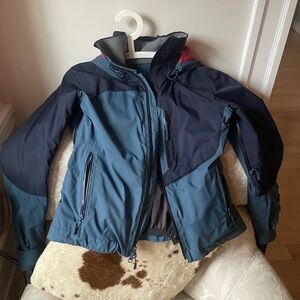 Blue Two-Tone Waterproof Ski Jacket